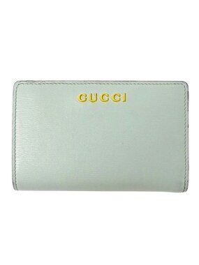 Gucci Wallet Bifold Leather Mint Green Logo